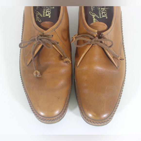 Barker of Earls Barton England Caramel Leather Oxford Shoes Womens Tan Brown - Picture 8 of 10